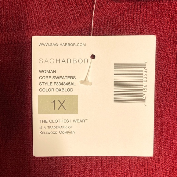 Sag Harbor Oxblood Warm Sweater Size 1X New With Tag! - Picture 4 of 14